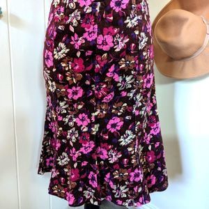 United Colors of Benetton Brown Floral Print Midi Skirt, IT 40, US 6